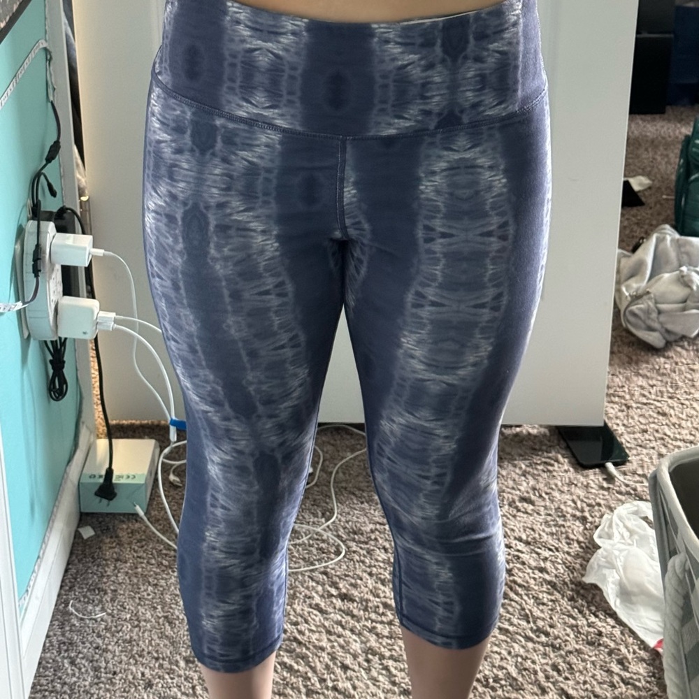 Blue Athletic Capri Leggings